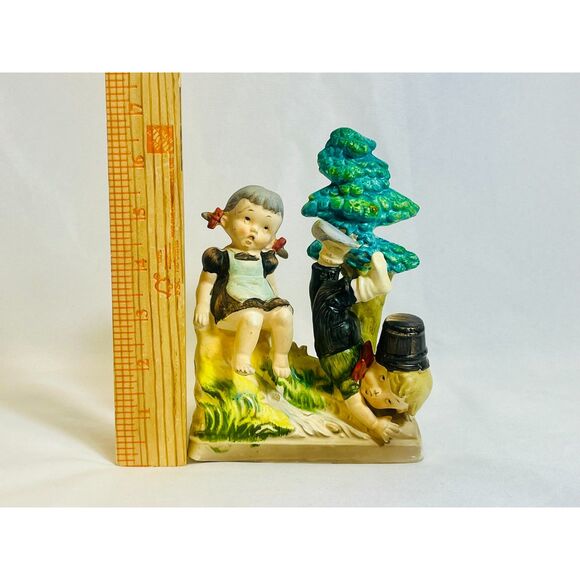 Vtg Jack and Jill Tumbling Down the Hill Bucket Figurine Porcelain - Picture 6 of 6